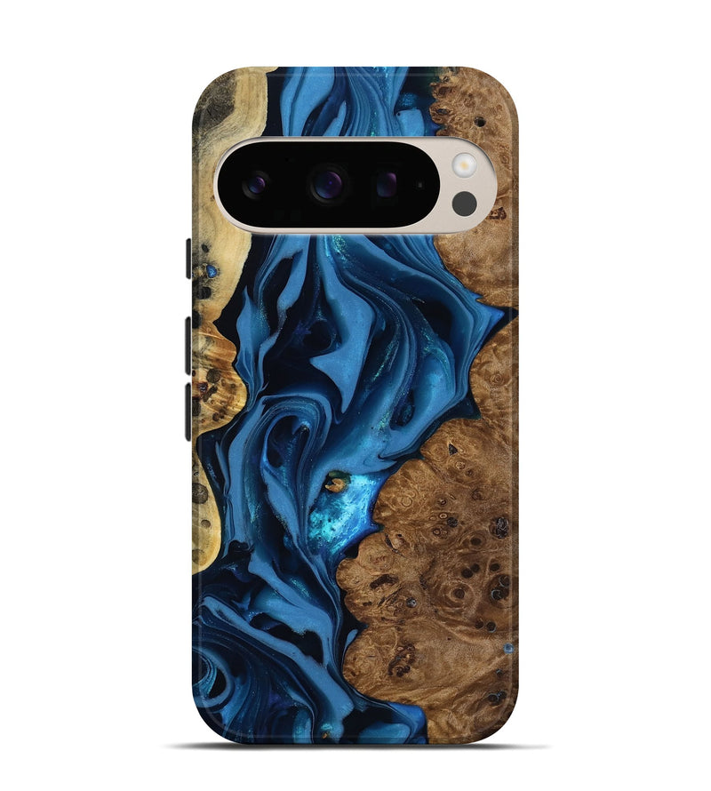 Pixel 10 Wood Live Edge Phone Case - Thad (Blue, 817501)