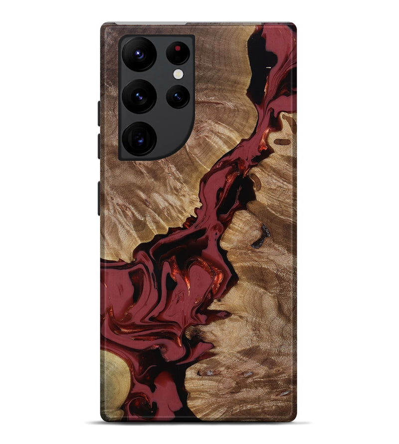 Galaxy S22 Ultra Wood Live Edge Phone Case - Tanisha (Red, 817503)