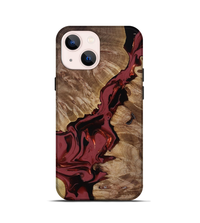 iPhone 13 mini Wood Live Edge Phone Case - Tanisha (Red, 817503)