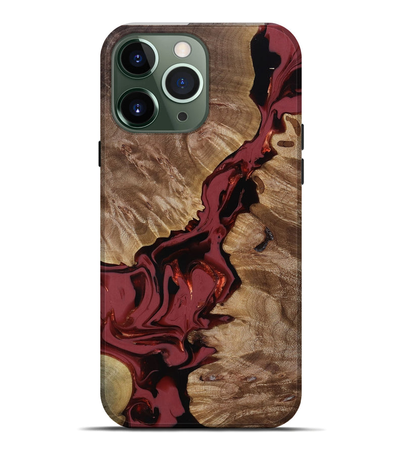 iPhone 13 Pro Max Wood Live Edge Phone Case - Tanisha (Red, 817503)
