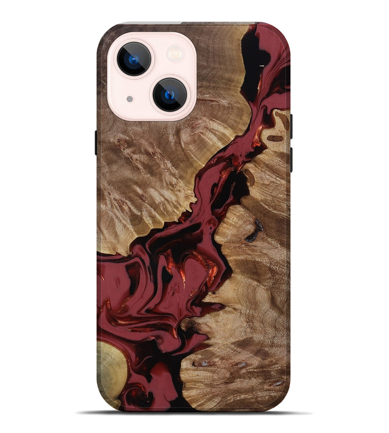 iPhone 14 Plus Wood Live Edge Phone Case - Tanisha (Red, 817503)