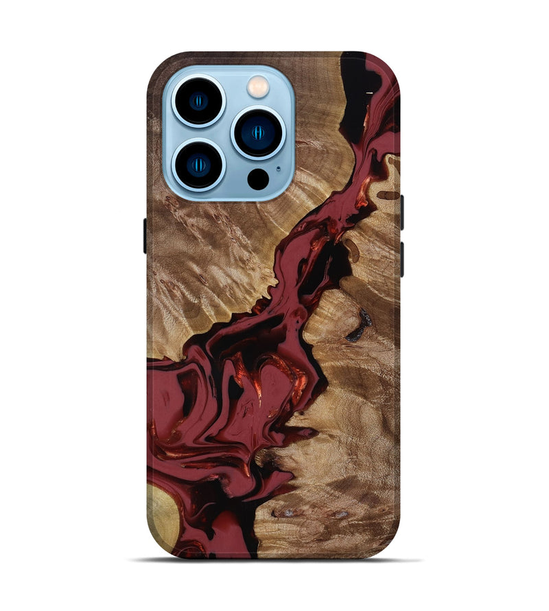 iPhone 14 Pro Wood Live Edge Phone Case - Tanisha (Red, 817503)