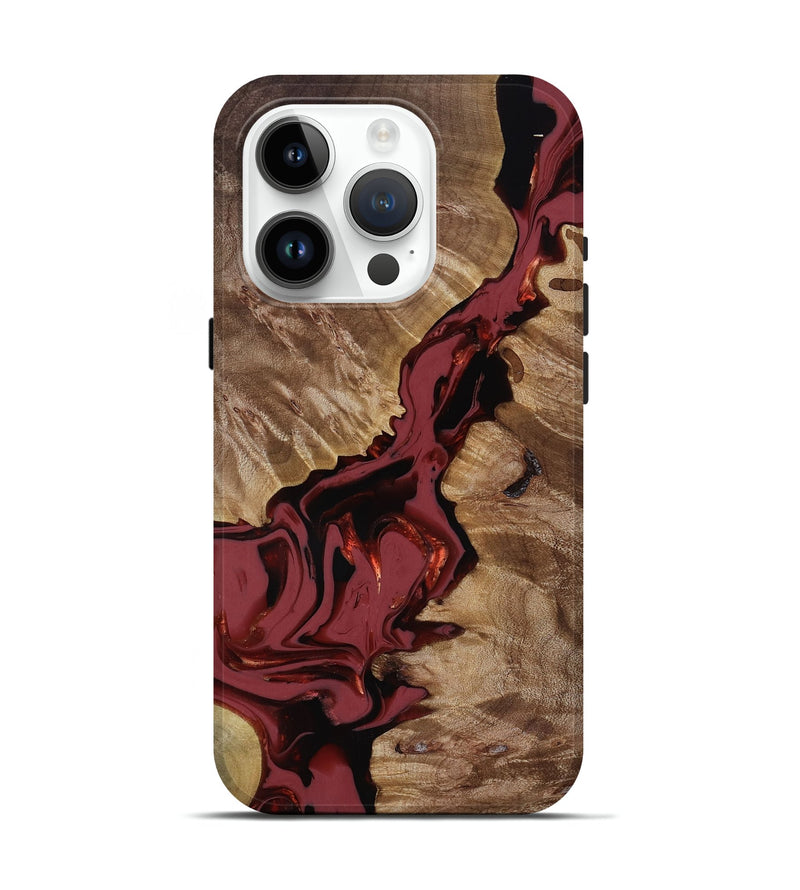 iPhone 15 Pro Wood Live Edge Phone Case - Tanisha (Red, 817503)