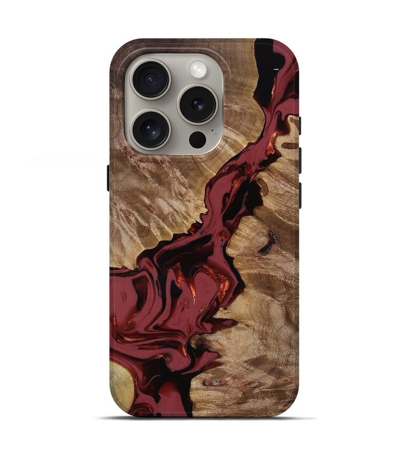 iPhone 16 Pro Wood Live Edge Phone Case - Tanisha (Red, 817503)