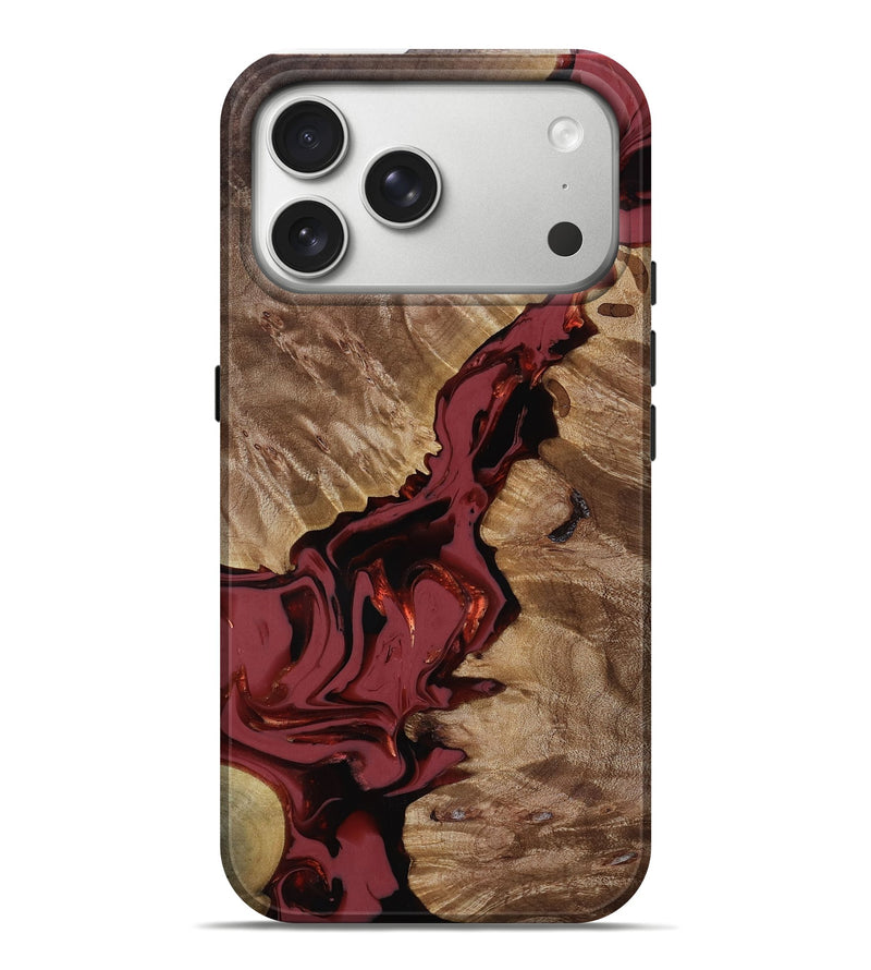 iPhone 17 Pro Max Wood Live Edge Phone Case - Tanisha (Red, 817503)