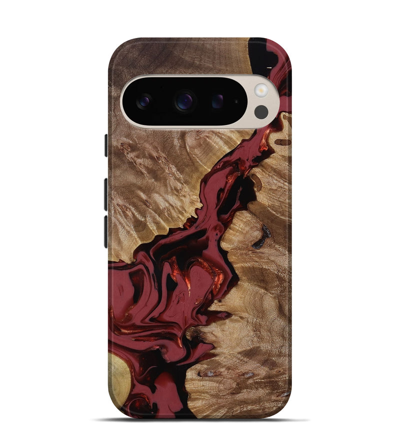 Pixel 9 Wood Live Edge Phone Case - Tanisha (Red, 817503)