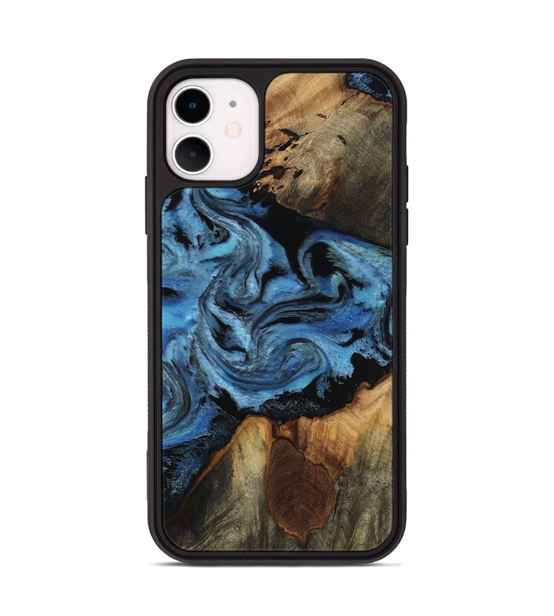iPhone 11 Wood Phone Case - Kadeem (Blue, 817508)