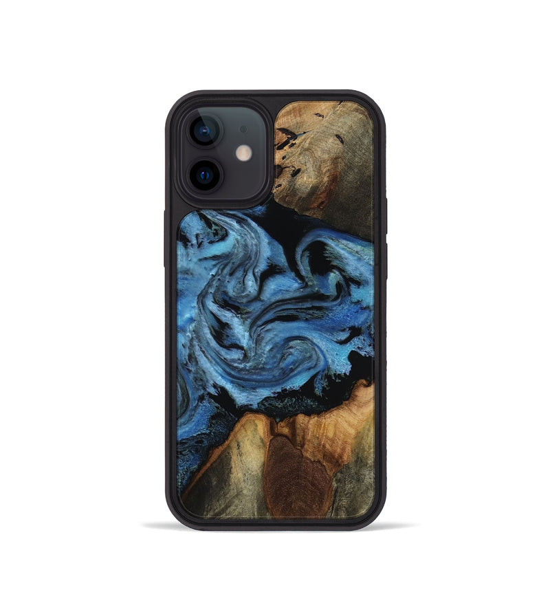 iPhone 12 mini Wood Phone Case - Kadeem (Blue, 817508)