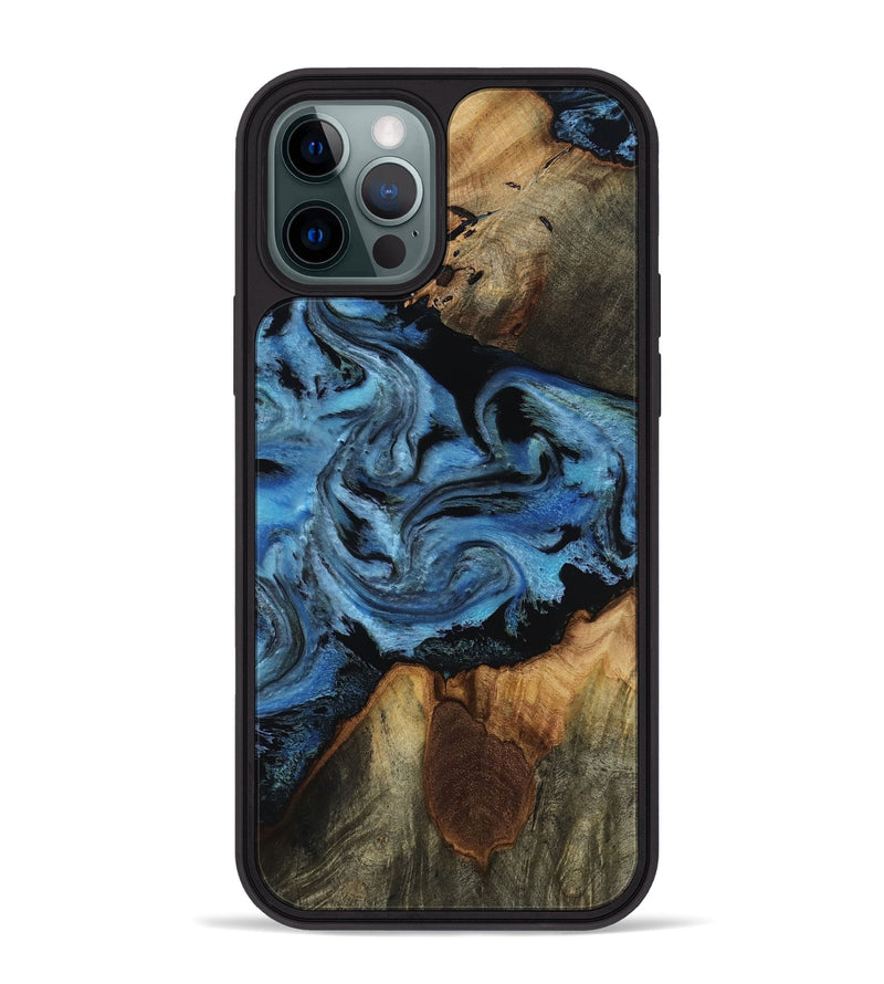 iPhone 12 Pro Max Wood Phone Case - Kadeem (Blue, 817508)