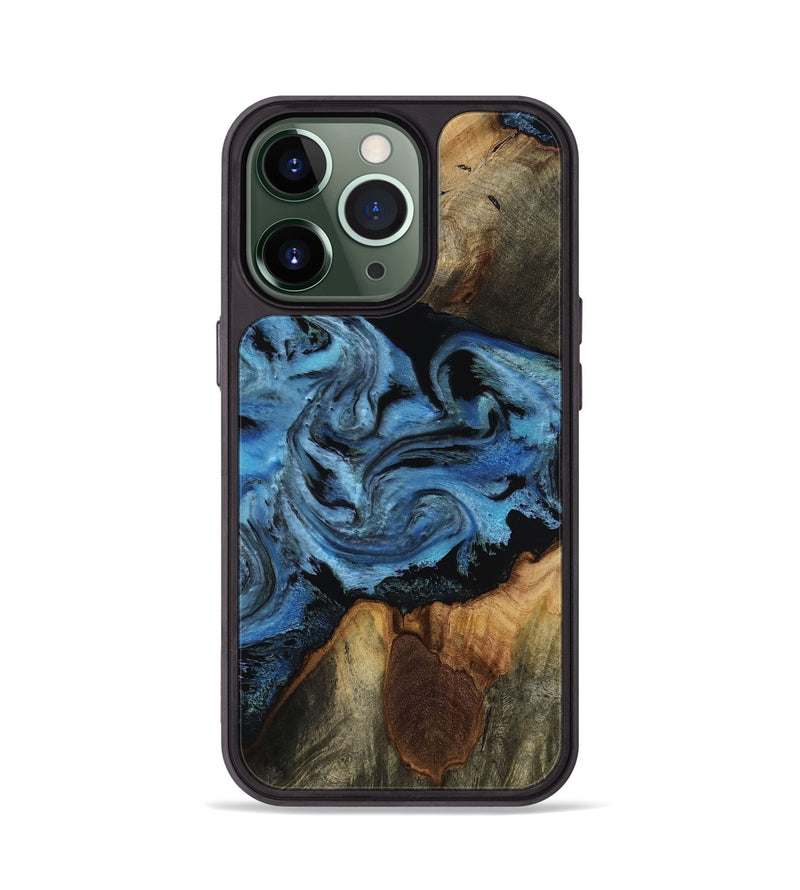 iPhone 13 Pro Wood Phone Case - Kadeem (Blue, 817508)