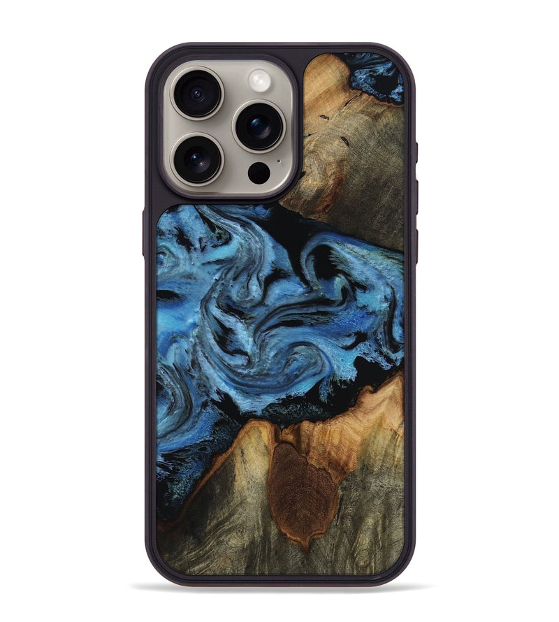 iPhone 15 Pro Max Wood Phone Case - Kadeem (Blue, 817508)