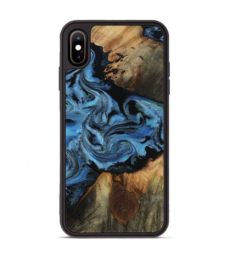 iPhone Xs Max Wood Phone Case - Kadeem (Blue, 817508)