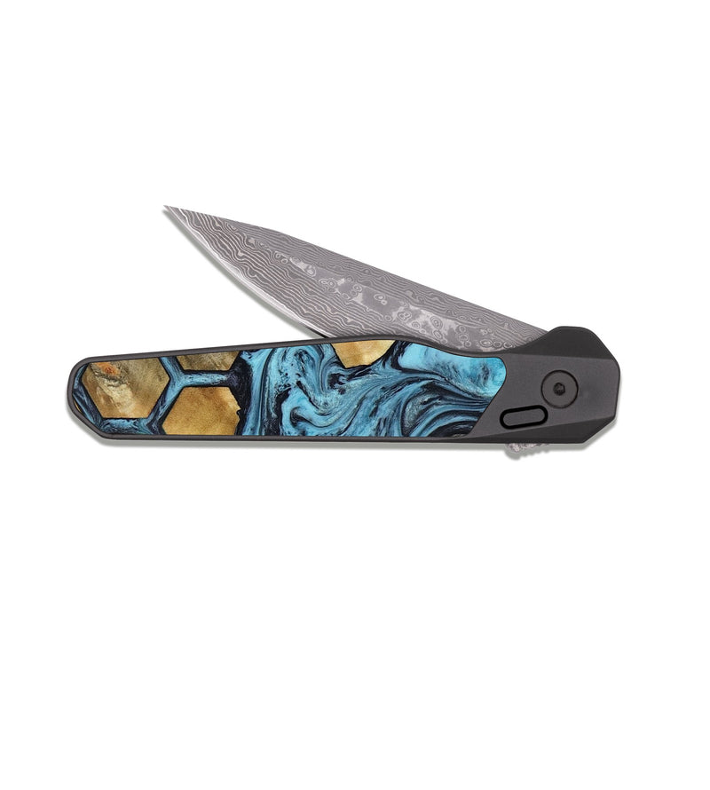 EDC Dark Damascus Wood Pocket Knife - Jordy (Pattern, 817532)