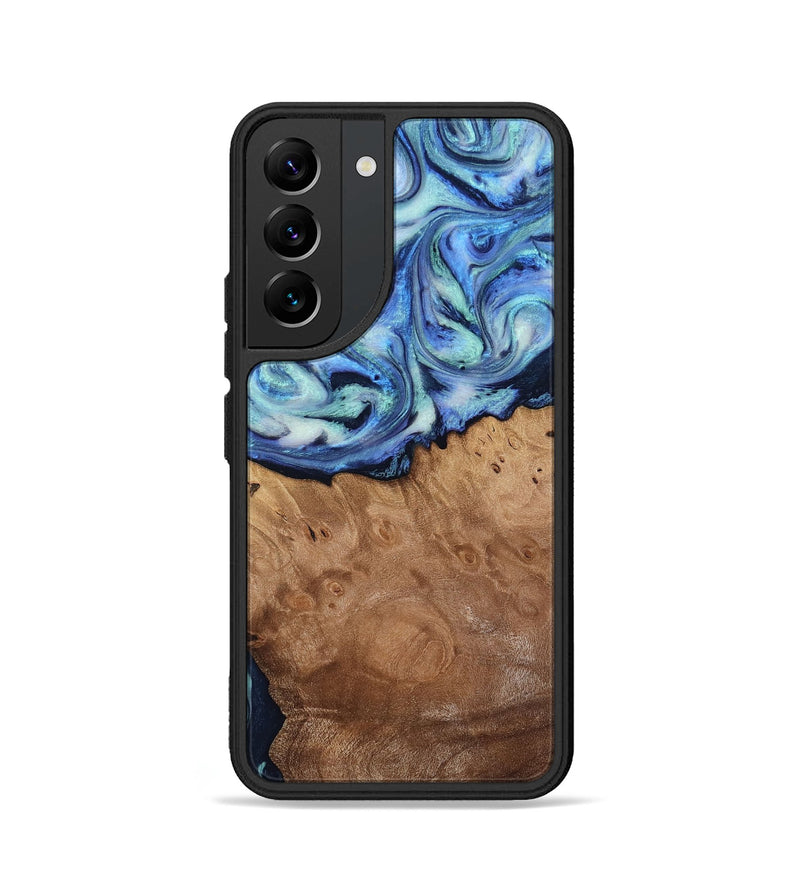 Galaxy S22 Wood Phone Case - Carlene (Blue, 817538)