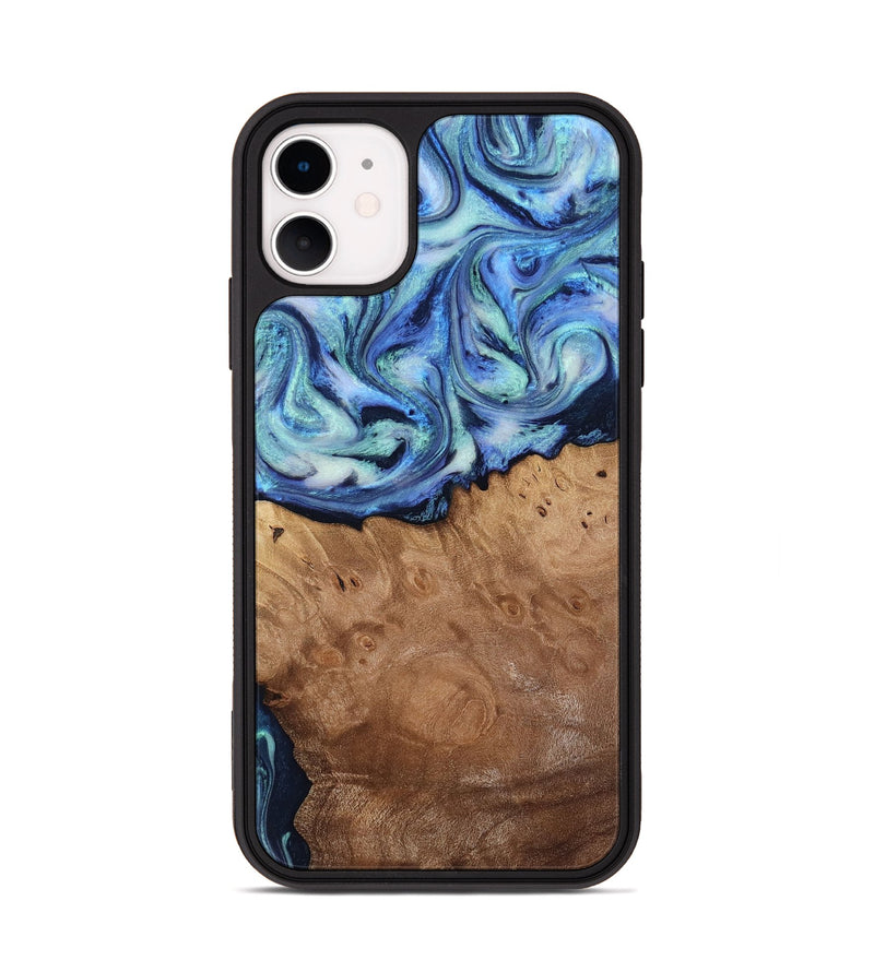iPhone 11 Wood Phone Case - Carlene (Blue, 817538)