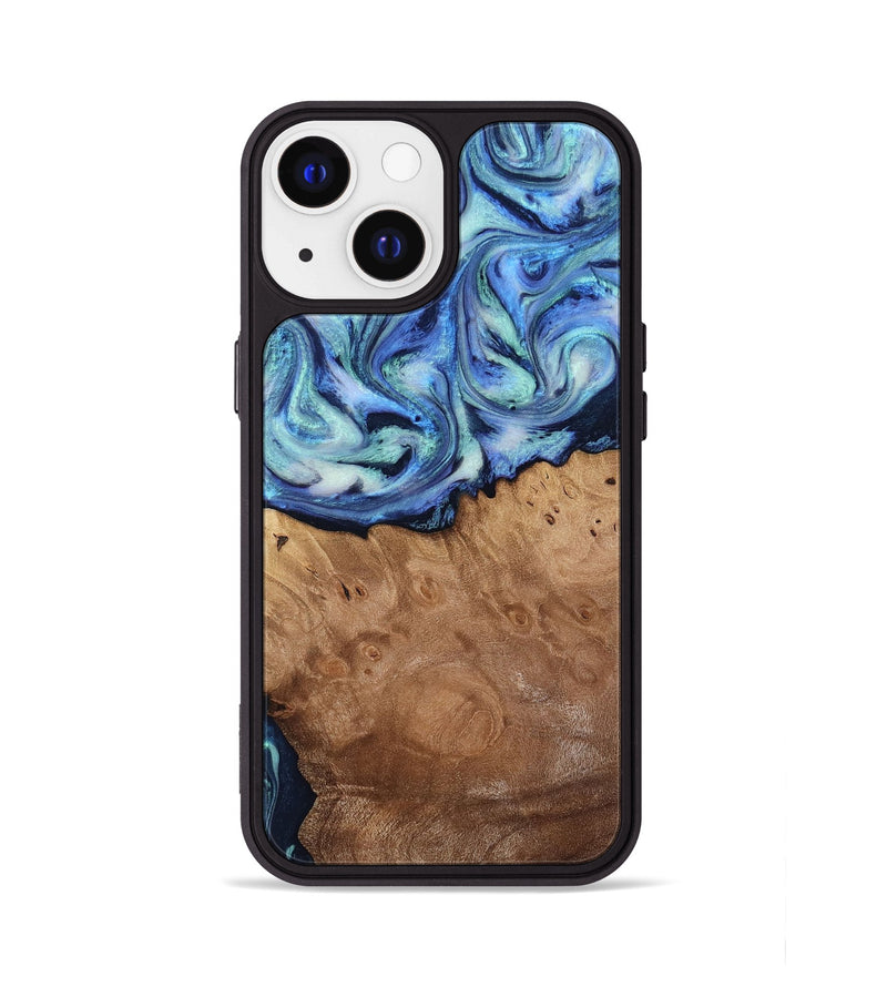 iPhone 13 Wood Phone Case - Carlene (Blue, 817538)