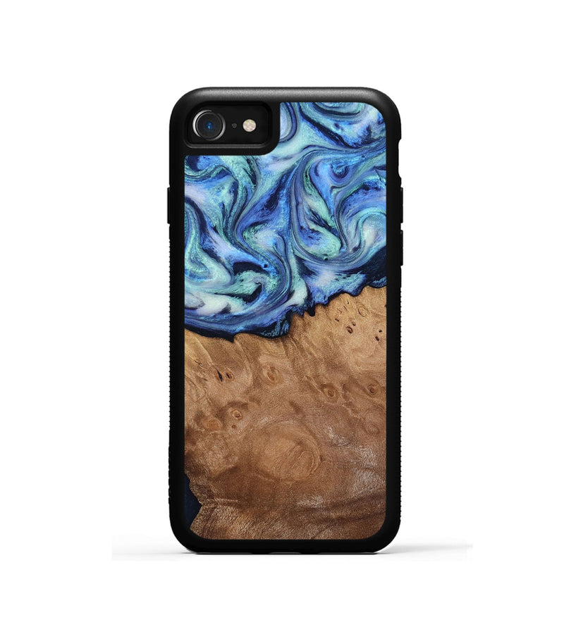 iPhone SE Wood Phone Case - Carlene (Blue, 817538)