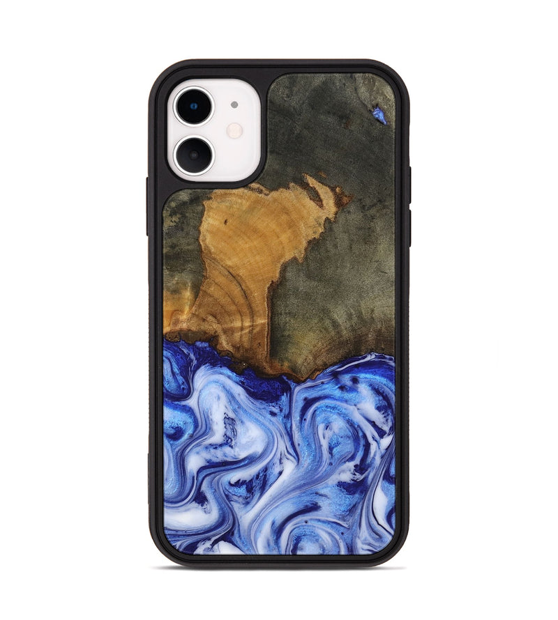 iPhone 11 Wood Phone Case - Zayla (Blue, 817539)