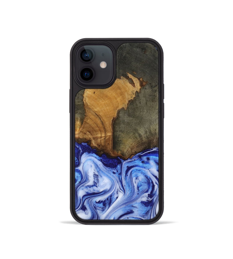 iPhone 12 mini Wood Phone Case - Zayla (Blue, 817539)