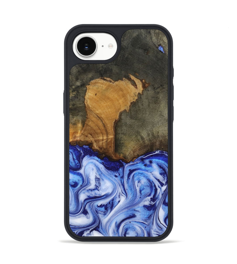 iPhone 16e Wood Phone Case - Zayla (Blue, 817539)