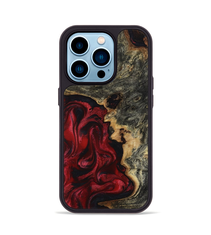 iPhone 14 Pro Wood Phone Case - Larissa (Red, 817617)