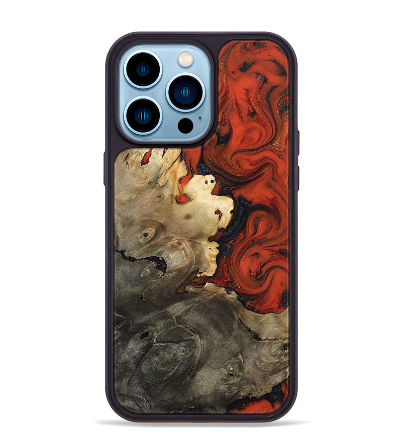iPhone 14 Pro Max Wood Phone Case - Chelsea (Red, 817618)