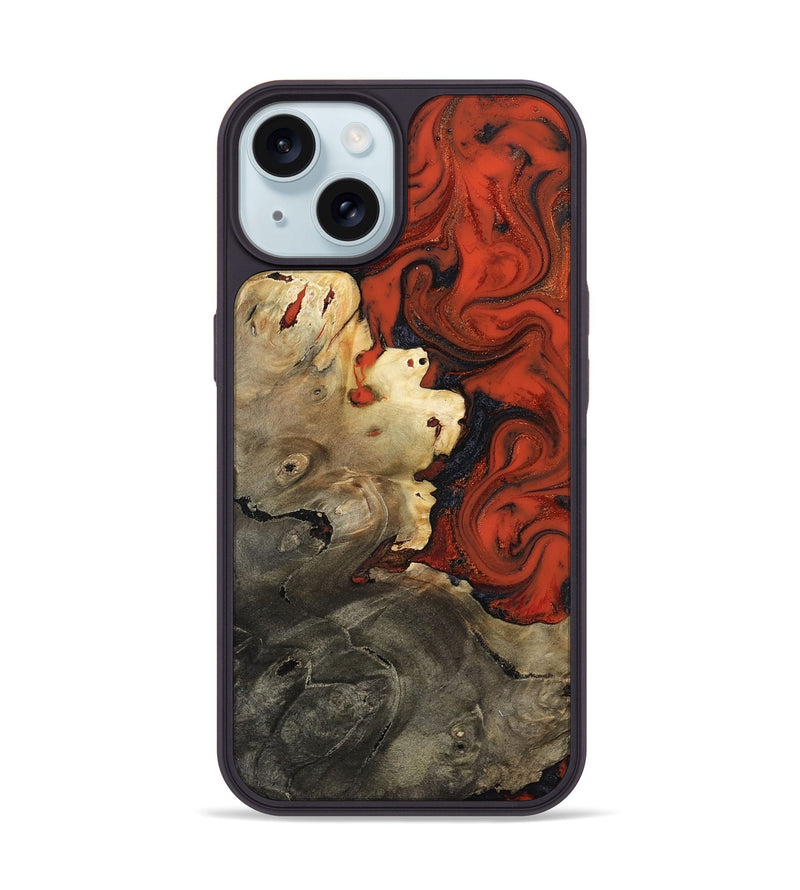 iPhone 15 Wood Phone Case - Chelsea (Red, 817618)