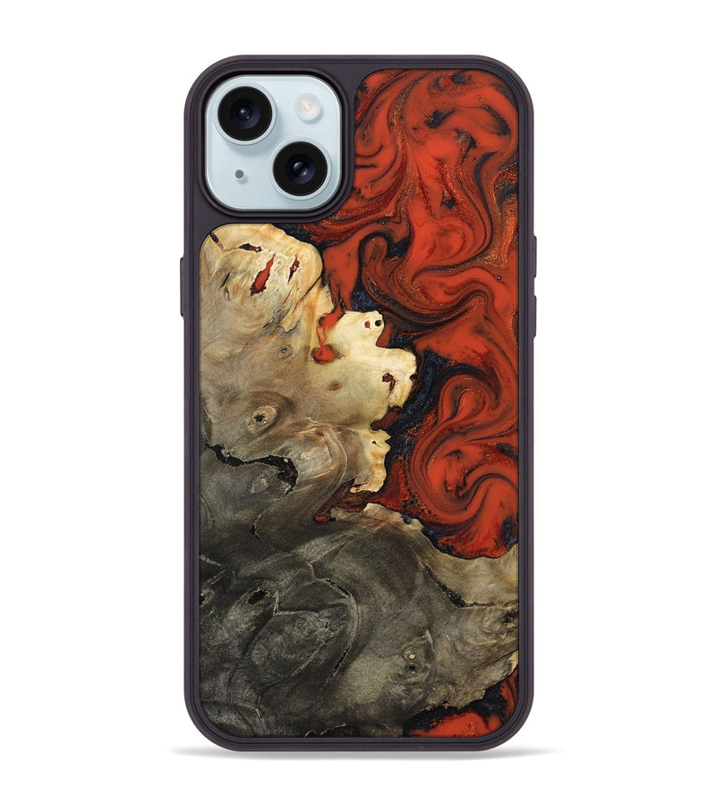 iPhone 15 Plus Wood Phone Case - Chelsea (Red, 817618)