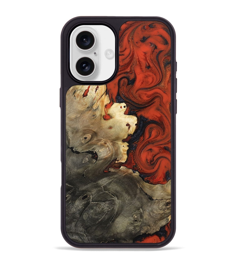 iPhone 16 Plus Wood Phone Case - Chelsea (Red, 817618)