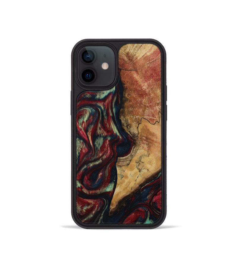 iPhone 12 mini Wood Phone Case - Jenesis (Red, 817619)
