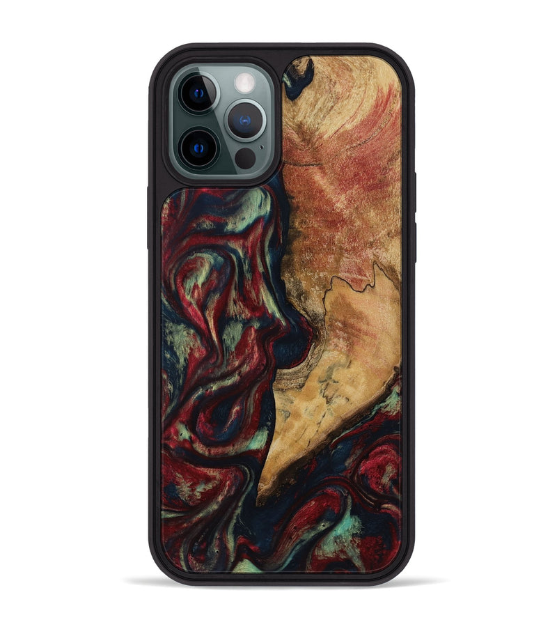 iPhone 12 Pro Max Wood Phone Case - Jenesis (Red, 817619)