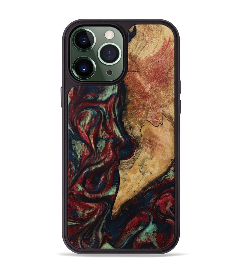 iPhone 13 Pro Max Wood Phone Case - Jenesis (Red, 817619)