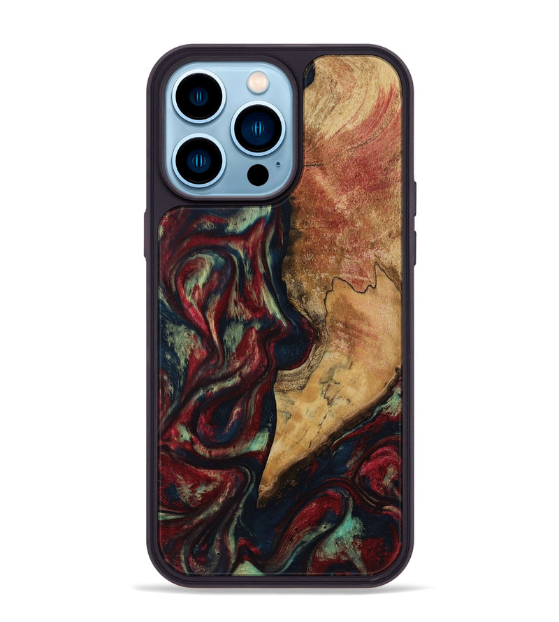 iPhone 14 Pro Max Wood Phone Case - Jenesis (Red, 817619)