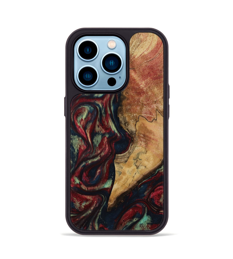 iPhone 14 Pro Wood Phone Case - Jenesis (Red, 817619)
