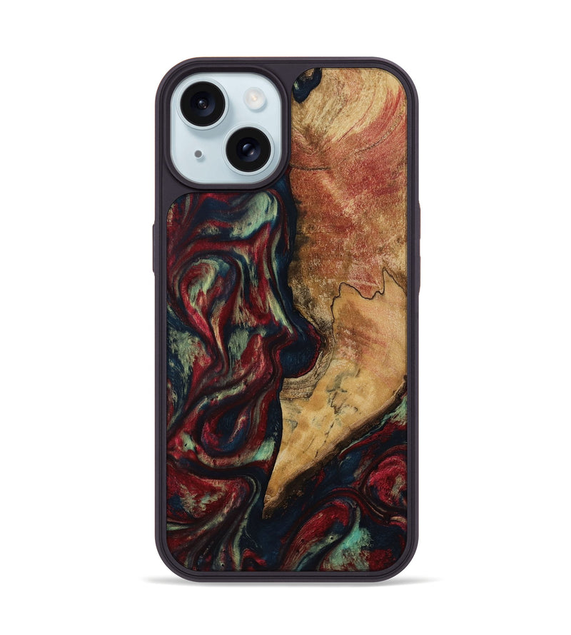 iPhone 15 Wood Phone Case - Jenesis (Red, 817619)