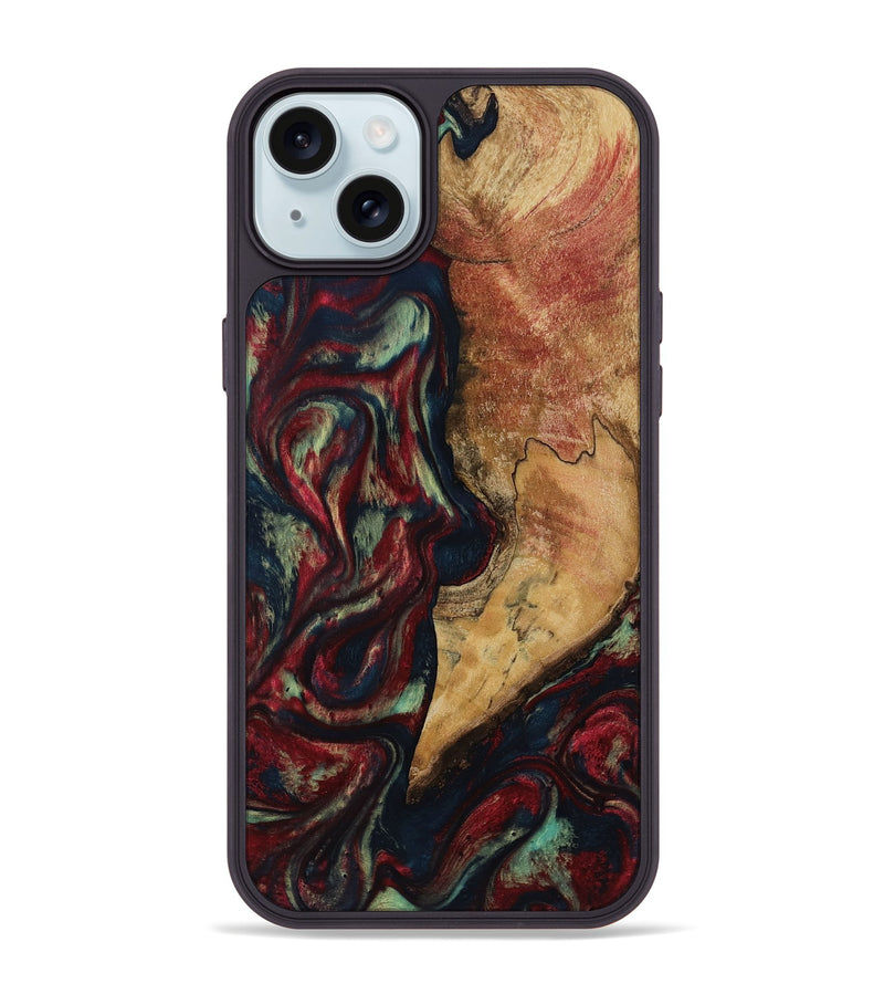 iPhone 15 Plus Wood Phone Case - Jenesis (Red, 817619)
