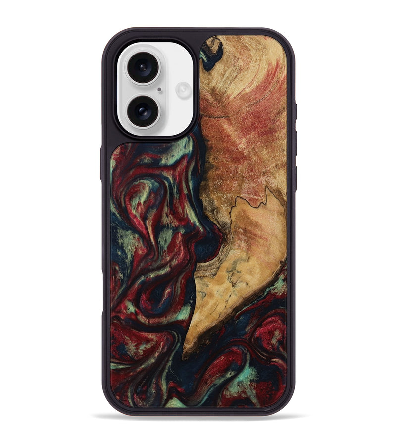 iPhone 16 Plus Wood Phone Case - Jenesis (Red, 817619)