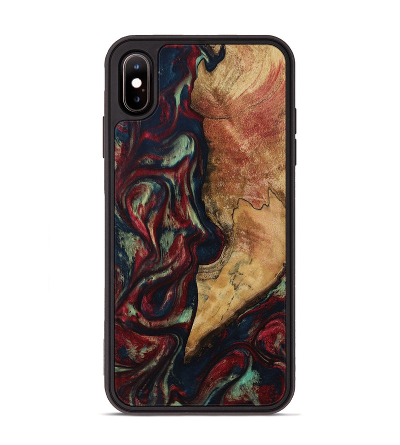 iPhone Xs Max Wood Phone Case - Jenesis (Red, 817619)