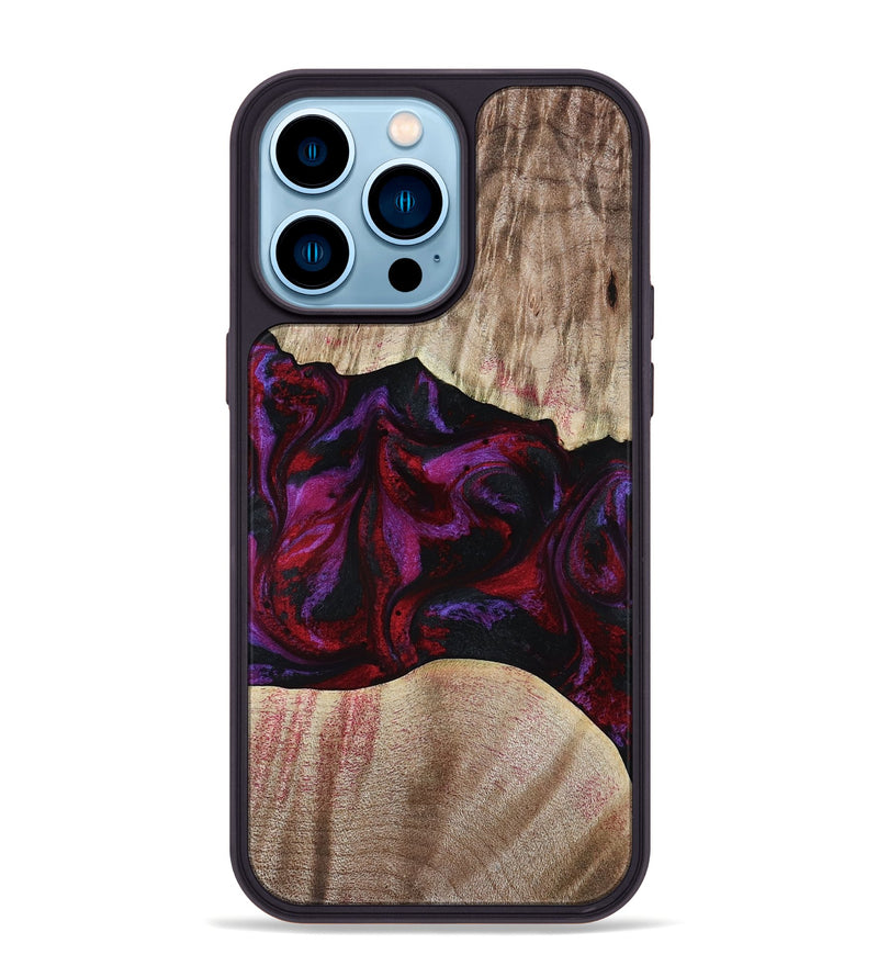 iPhone 14 Pro Max Wood Phone Case - Eliana (Red, 817620)