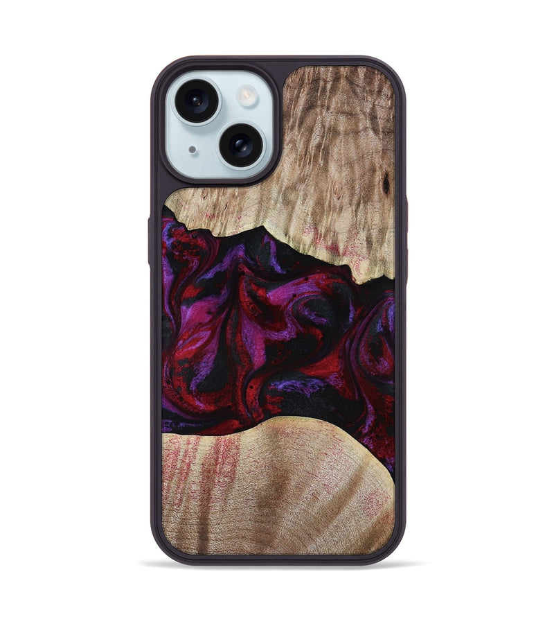iPhone 15 Wood Phone Case - Eliana (Red, 817620)