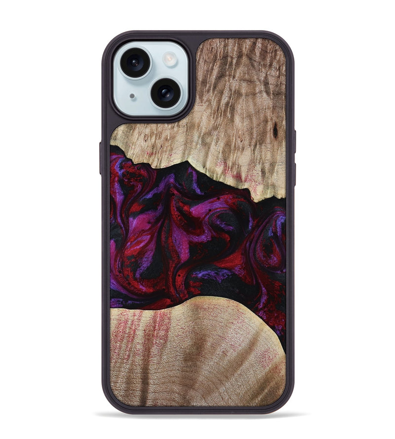 iPhone 15 Plus Wood Phone Case - Eliana (Red, 817620)