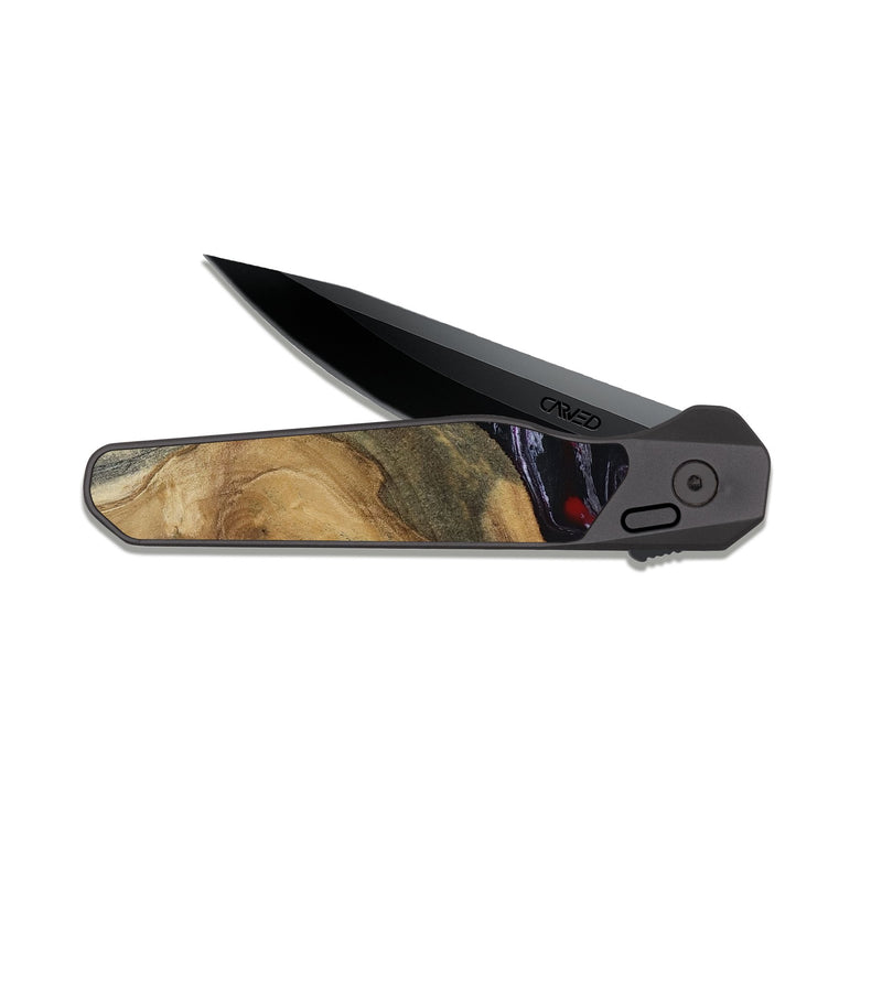 EDC Dark Slate Wood Pocket Knife - Zelda (Red, 817623)