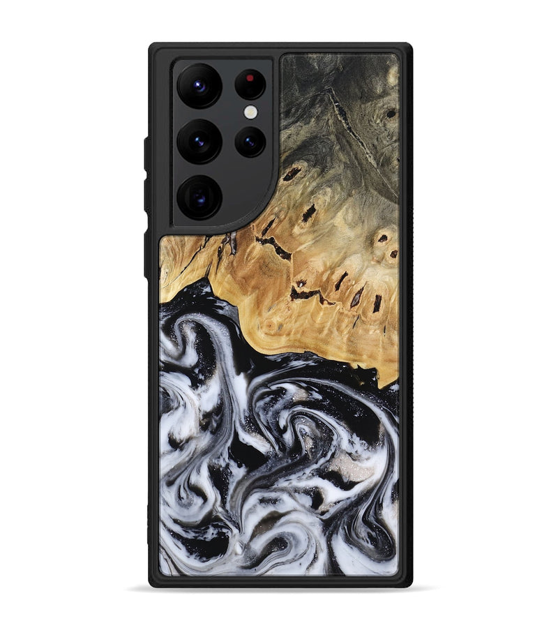 Galaxy S22 Ultra Wood Phone Case - Oscar (Black & White, 817626)
