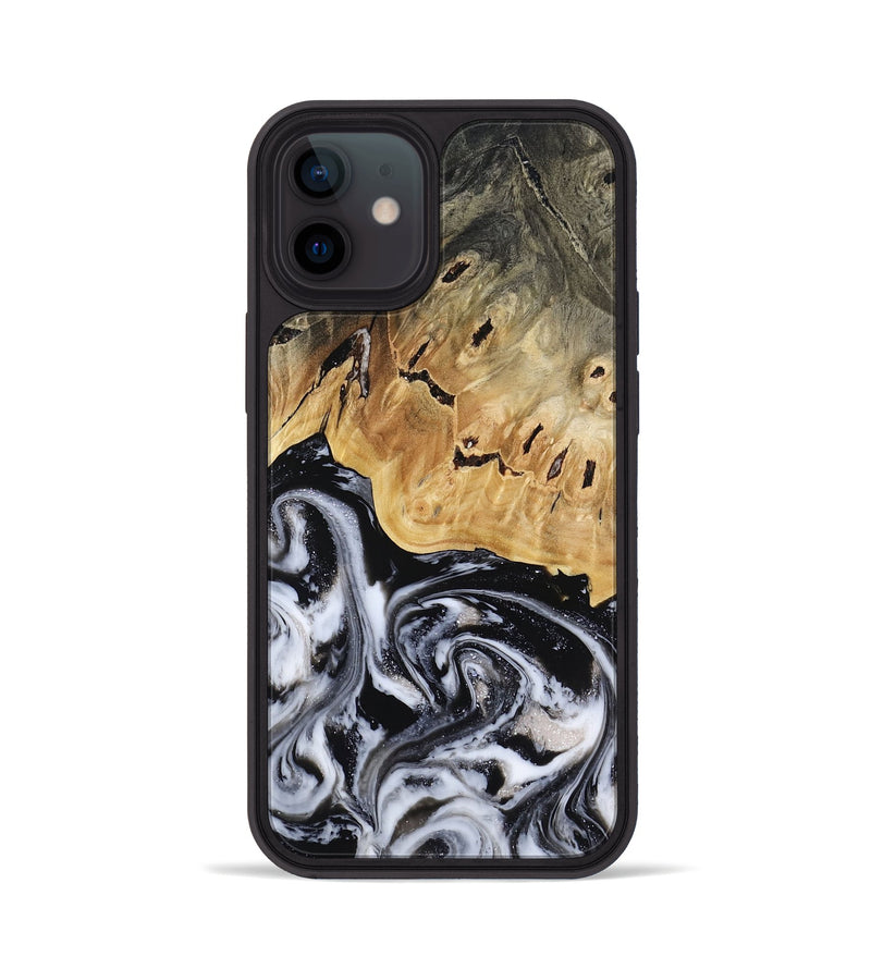 iPhone 12 Wood Phone Case - Oscar (Black & White, 817626)