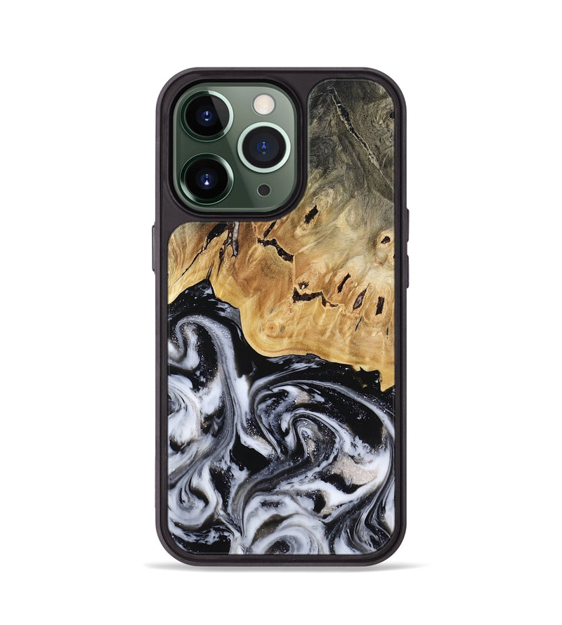 iPhone 13 Pro Wood Phone Case - Oscar (Black & White, 817626)