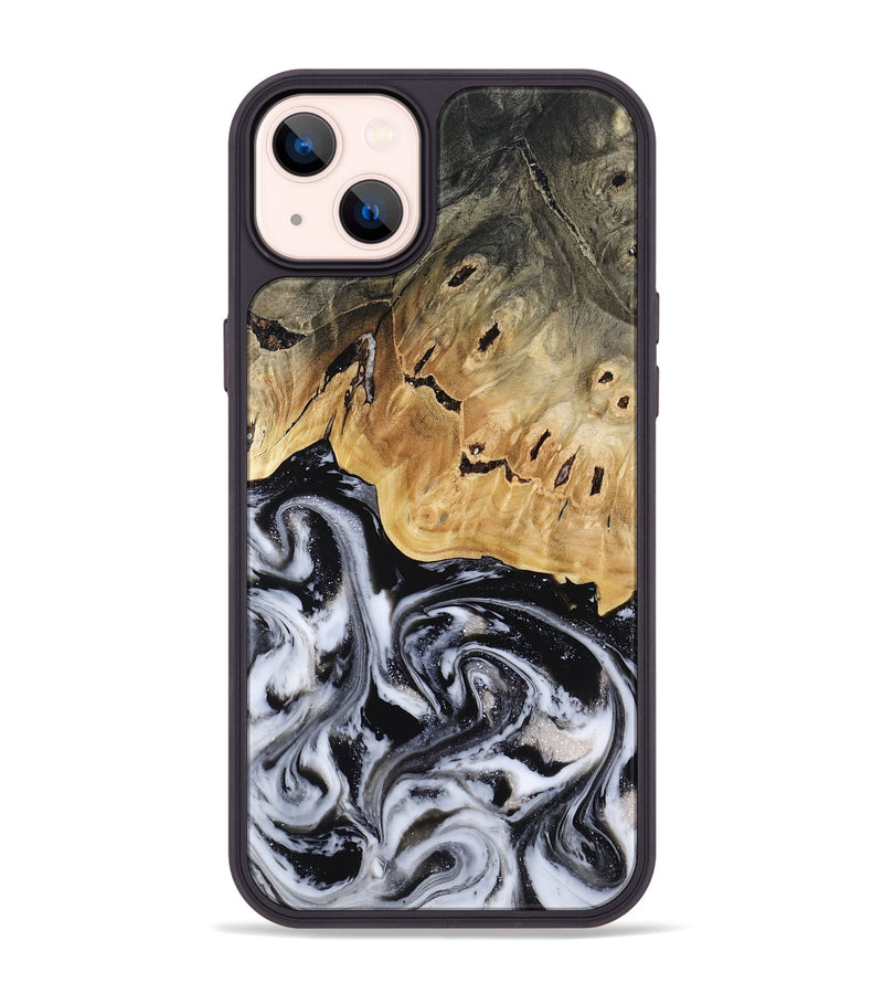 iPhone 14 Plus Wood Phone Case - Oscar (Black & White, 817626)