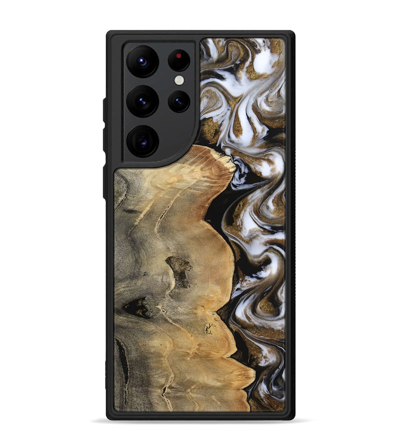 Galaxy S22 Ultra Wood Phone Case - Caleigh (Black & White, 817627)