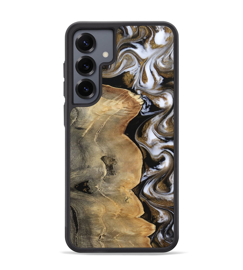 Galaxy S25 Plus Wood Phone Case - Caleigh (Black & White, 817627)