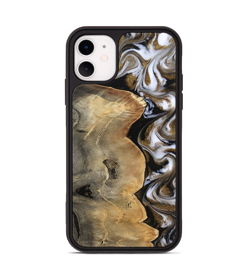 iPhone 11 Wood Phone Case - Caleigh (Black & White, 817627)