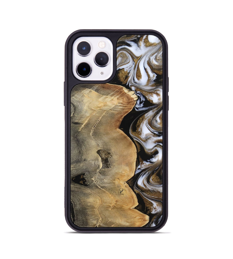iPhone 11 Pro Wood Phone Case - Caleigh (Black & White, 817627)